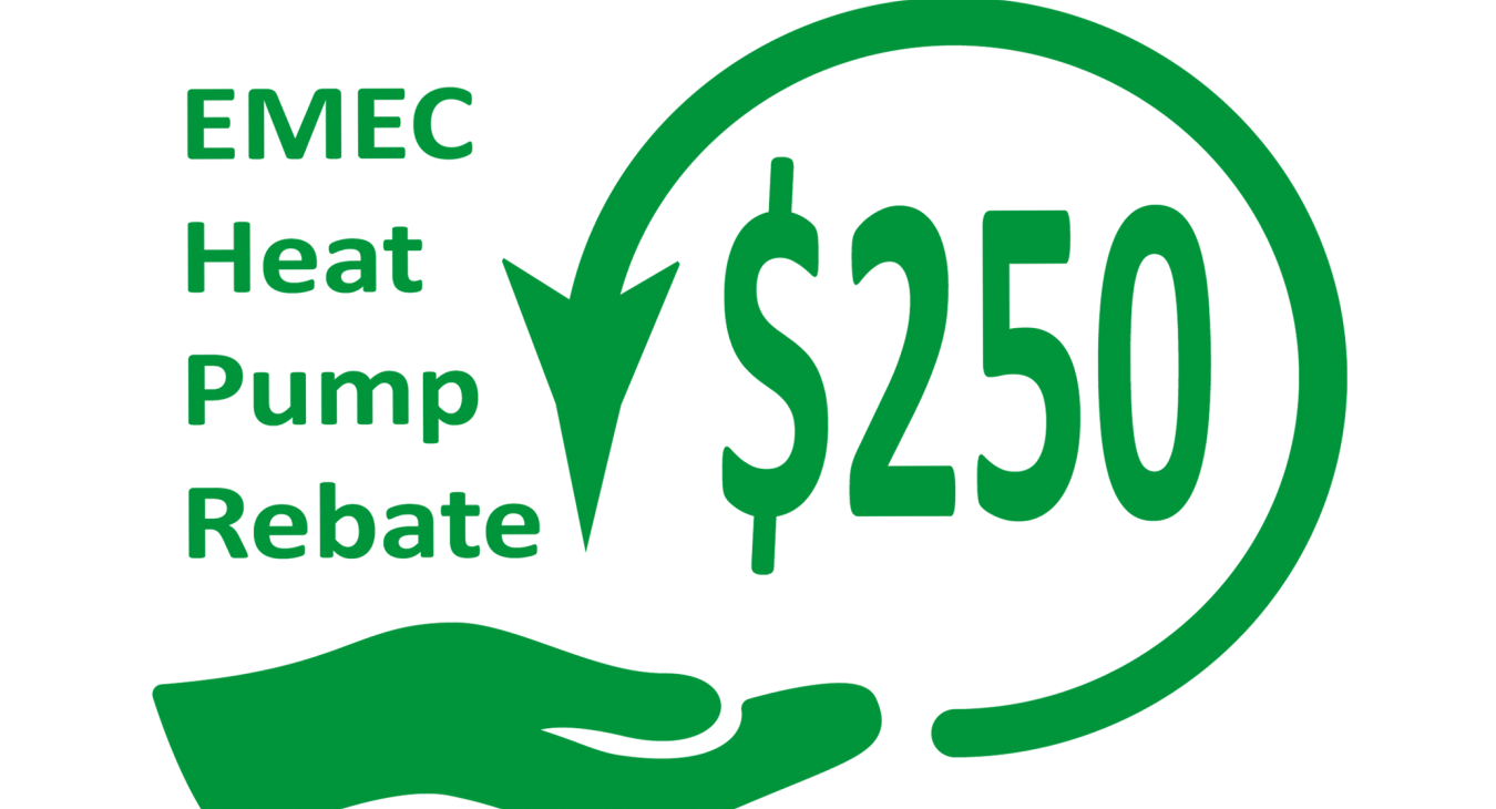 EMEC now offers an exclusive, limited time $250 heat pump rebate, on top of the state's rebates via Efficiency Maine.